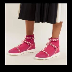 Valentino Garavani Pink Studded Sock Sneakers – Size 6.5 (NWT)